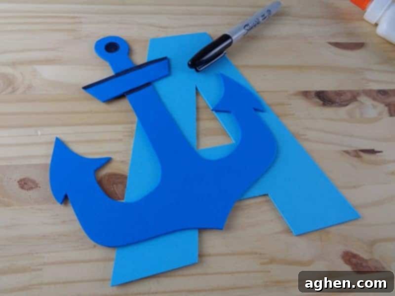 This letter A craft for toddlers and preschoolers with printable template is part of our new letter of the week craft series. Letter A is for anchor.
