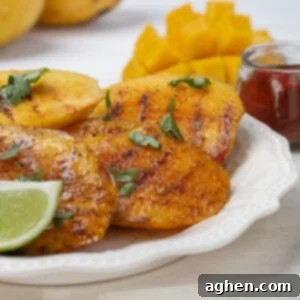 Grilled Mango Perfection 2 Close-up of freshly grilled mango slices