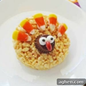 Easy Thanksgiving Turkey Rice Krispie Treats 6 These easy-to-make, no bake, Turkey Rice Krispie Treats are sure to be the hit of the dessert table this Thanksgiving - especially with the kids!