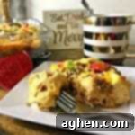 A thumbnail of the cheesy vegetarian overnight breakfast casserole.