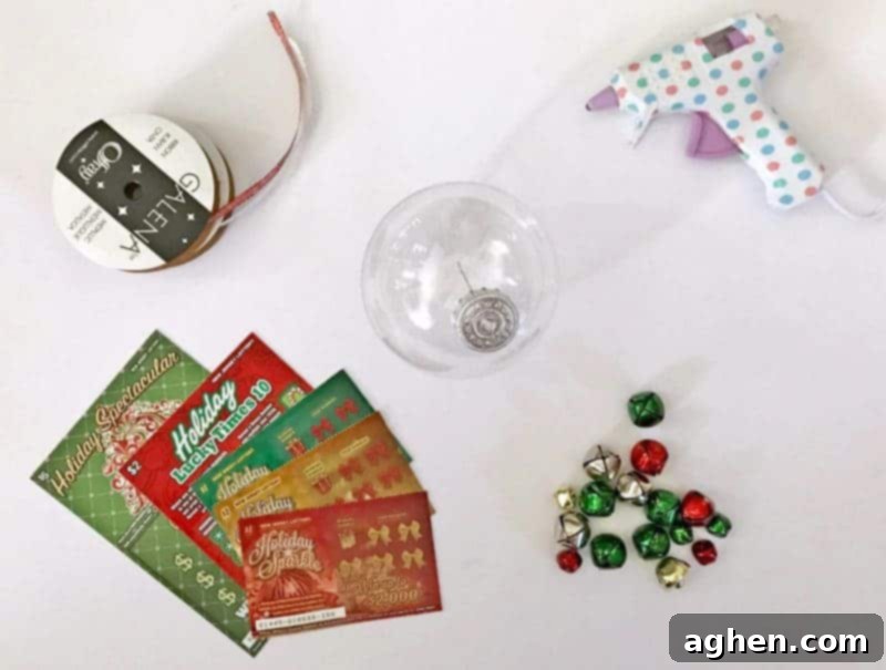 This Christmas Lottery Ticket Ornament is a fun and easy DIY gift idea perfect for teachers, neighbors, and anyone over 18 on your holiday shopping list!