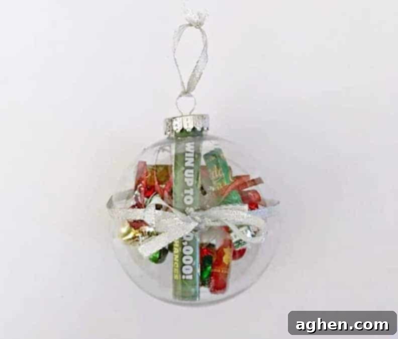This Christmas Lottery Ticket Ornament is a fun and easy DIY gift idea perfect for teachers, neighbors, and anyone over 18 on your holiday shopping list!