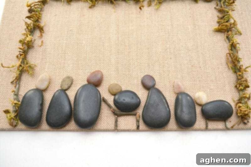 Adding Mary, Joseph, and other figures to the rock nativity.