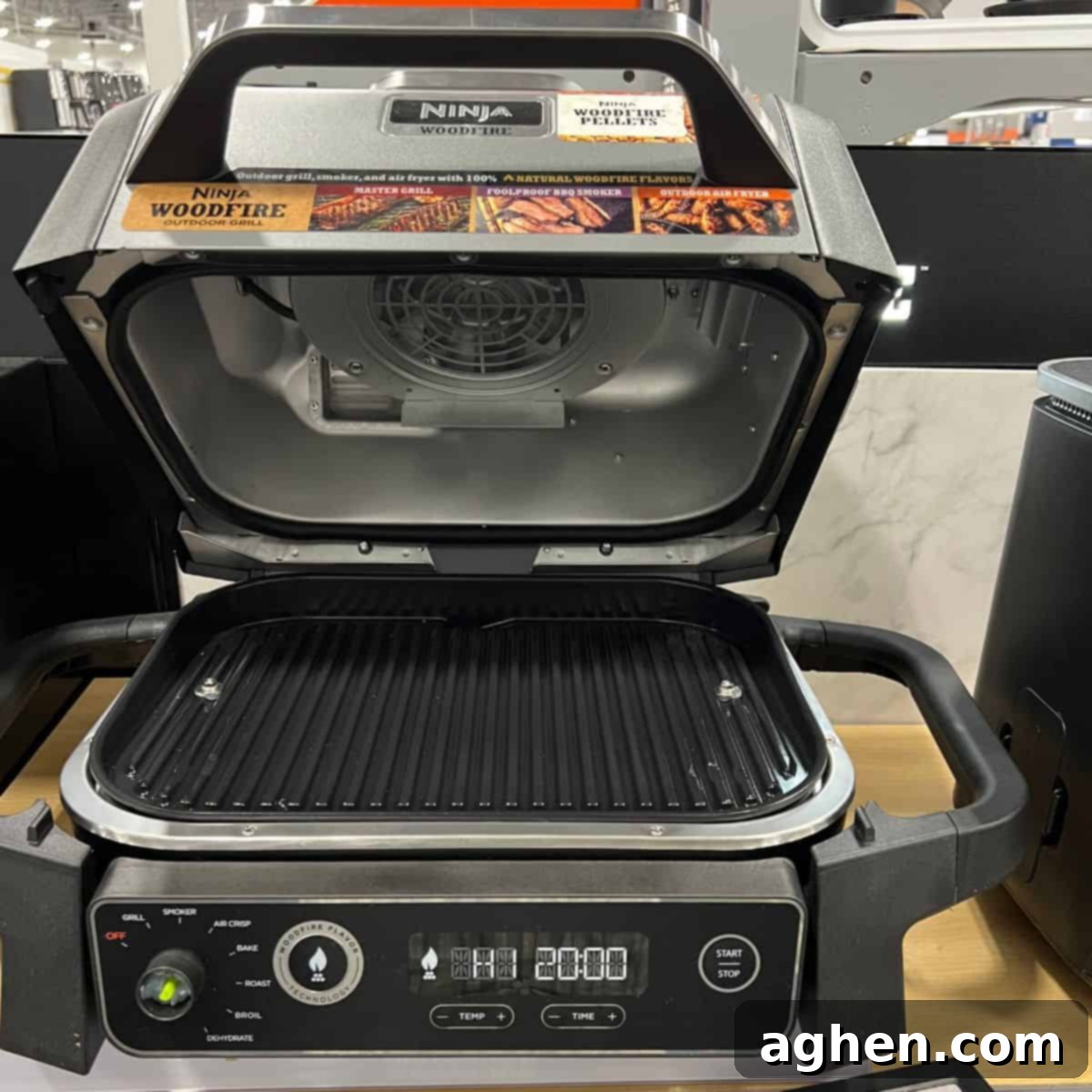 11 Must-Knows Before Buying Your Ninja Woodfire Grill 3 ninja woodfire grill with top up showing the grilling surface