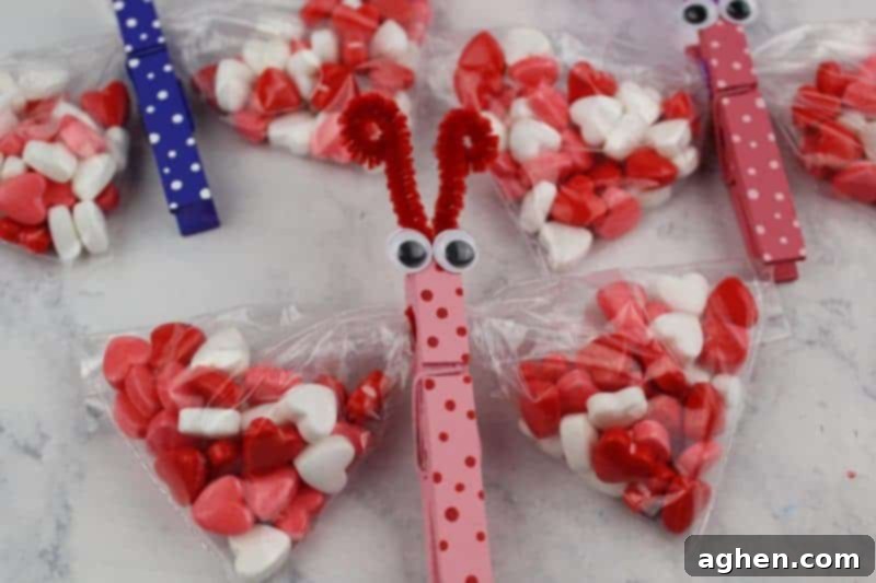 Butterfly snack bags are a fun and easy to make snack for kids. They can be filled with everything from candy to fruit so that they can be as healthy or an indulging as you would like!