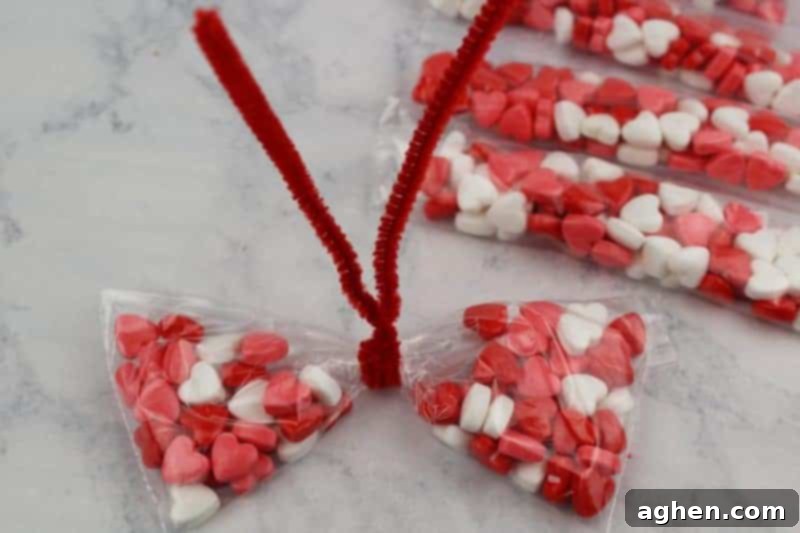 Butterfly snack bags are a fun and easy to make snack for kids. They can be filled with everything from candy to fruit so that they can be as healthy or an indulging as you would like!
