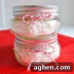 DIY peppermint sugar scrub in a small jar