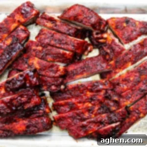 sliced smoked ribs on a pan