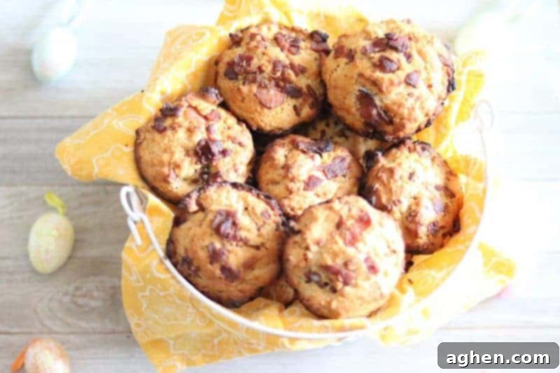 Delicious Savory Bacon Muffins, a hearty breakfast or brunch option featuring crispy Hatfield Applewood Smoked Bacon and a hint of sweet maple flavor.