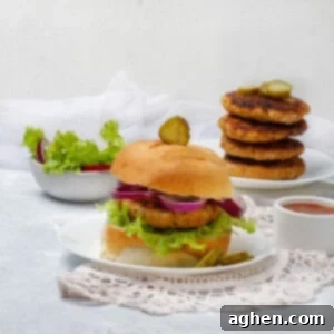 Delicious homemade chicken burger on a bun.