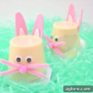 DIY Easter Bunny Pudding Treats 15 Adorable Easter Bunny Pudding Cup Craft