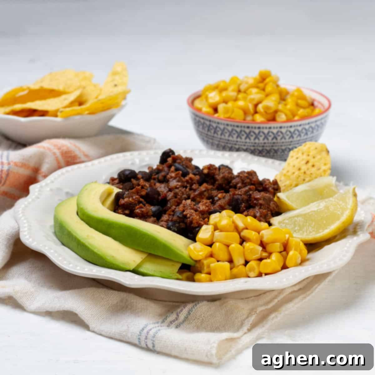 Irresistible Zero Point Turkey Chili 2 Light and healthy Tex-Mex turkey chili with black beans and corn, garnished with cilantro.