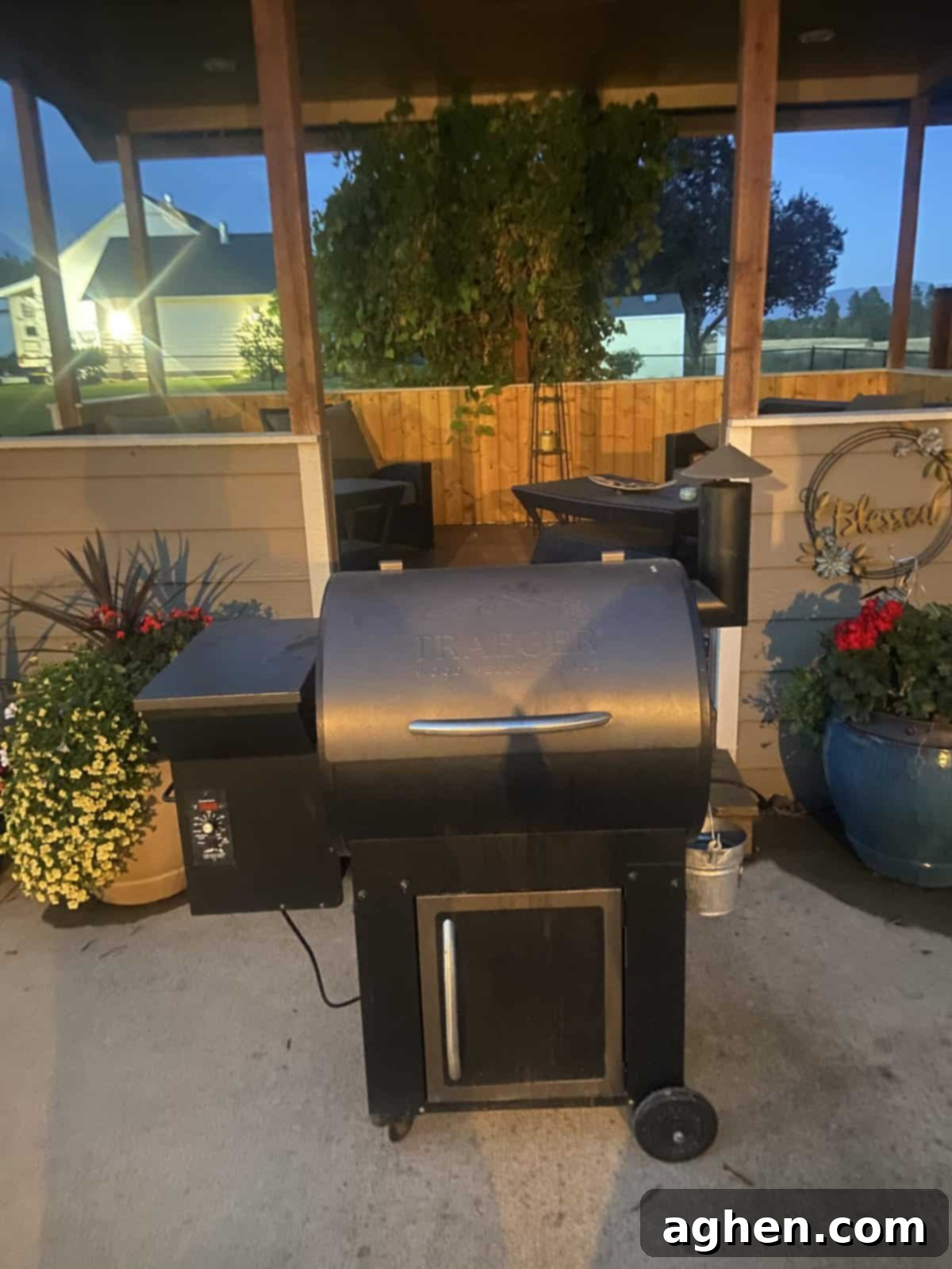 Traeger Smoker on the patio