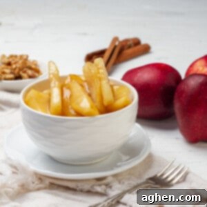 Naturally sweet and caramelized sautéed apples.