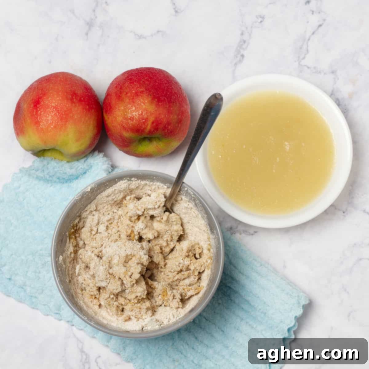 Weight Watchers Approved Apple Pie Indulgence 4 Mixing the crust ingredients.