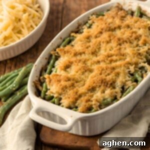 Guilt-Free Green Bean Casserole 6 weight watchers friendly green bean casserole in white casserole dish