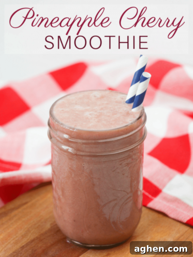 Pin for later: Healthy Pineapple Cherry Smoothie Recipe with Kale