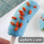 Under the sea banana treats are a fun and easy-to-make kids treat, perfect for under the sea or ocean themed parties. 