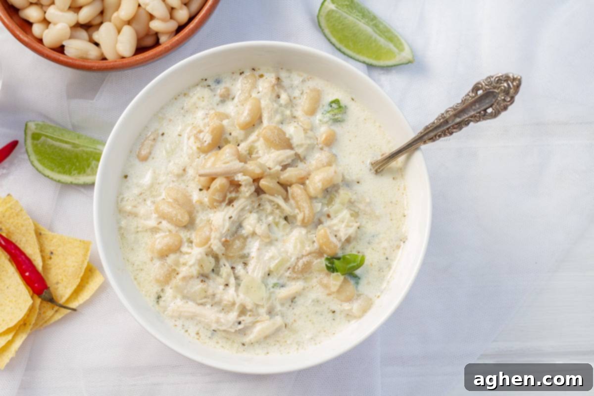 Cozy Autumn Eats: 13 Weight Watchers Crockpot Recipes for Chilly Days 14 white chicken chili in a white bowl