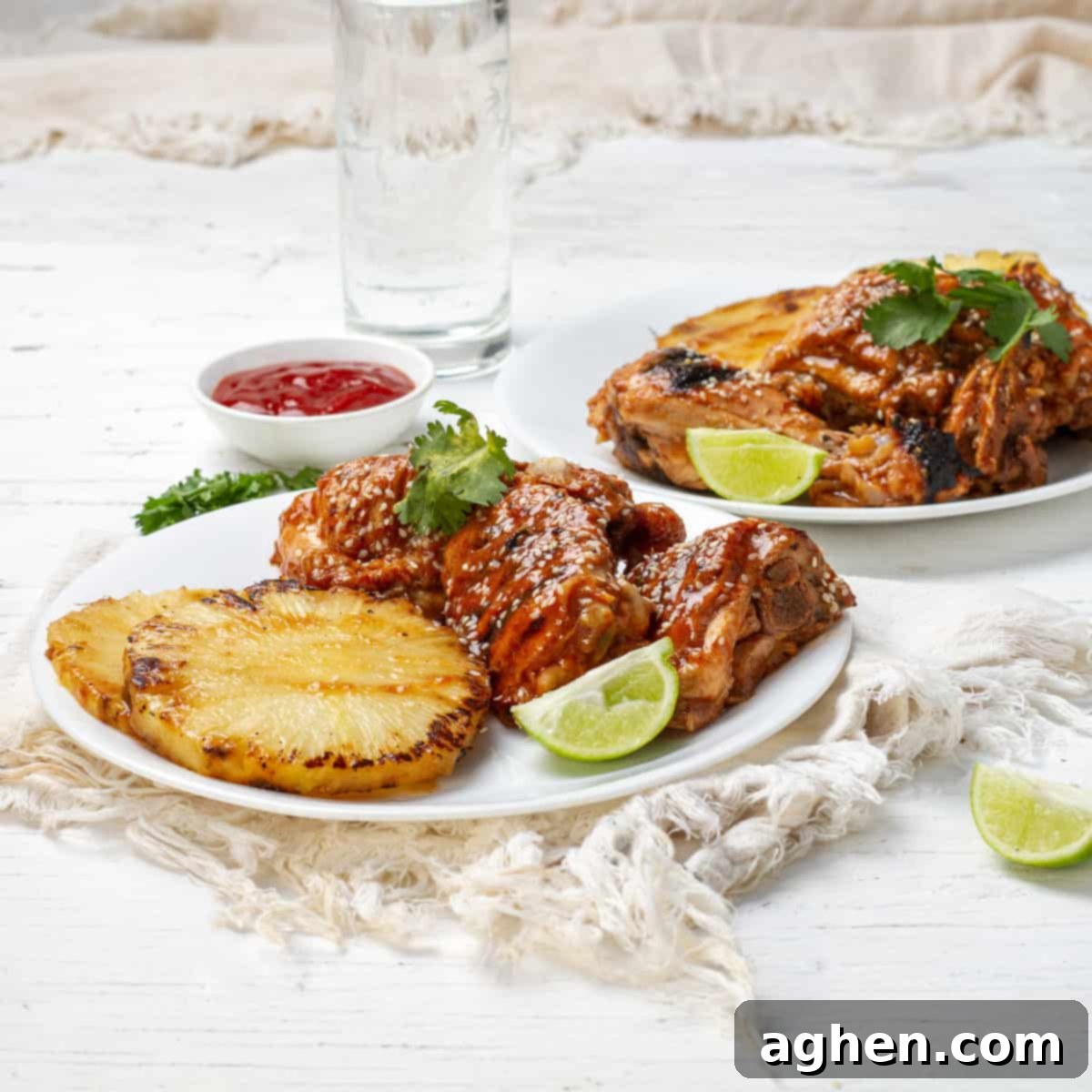 Huli Huli Chicken A Wholesome Hawaiian Legacy 2 Traditional Hawaiian dish of Huli Huli chicken with grilled pineapple.