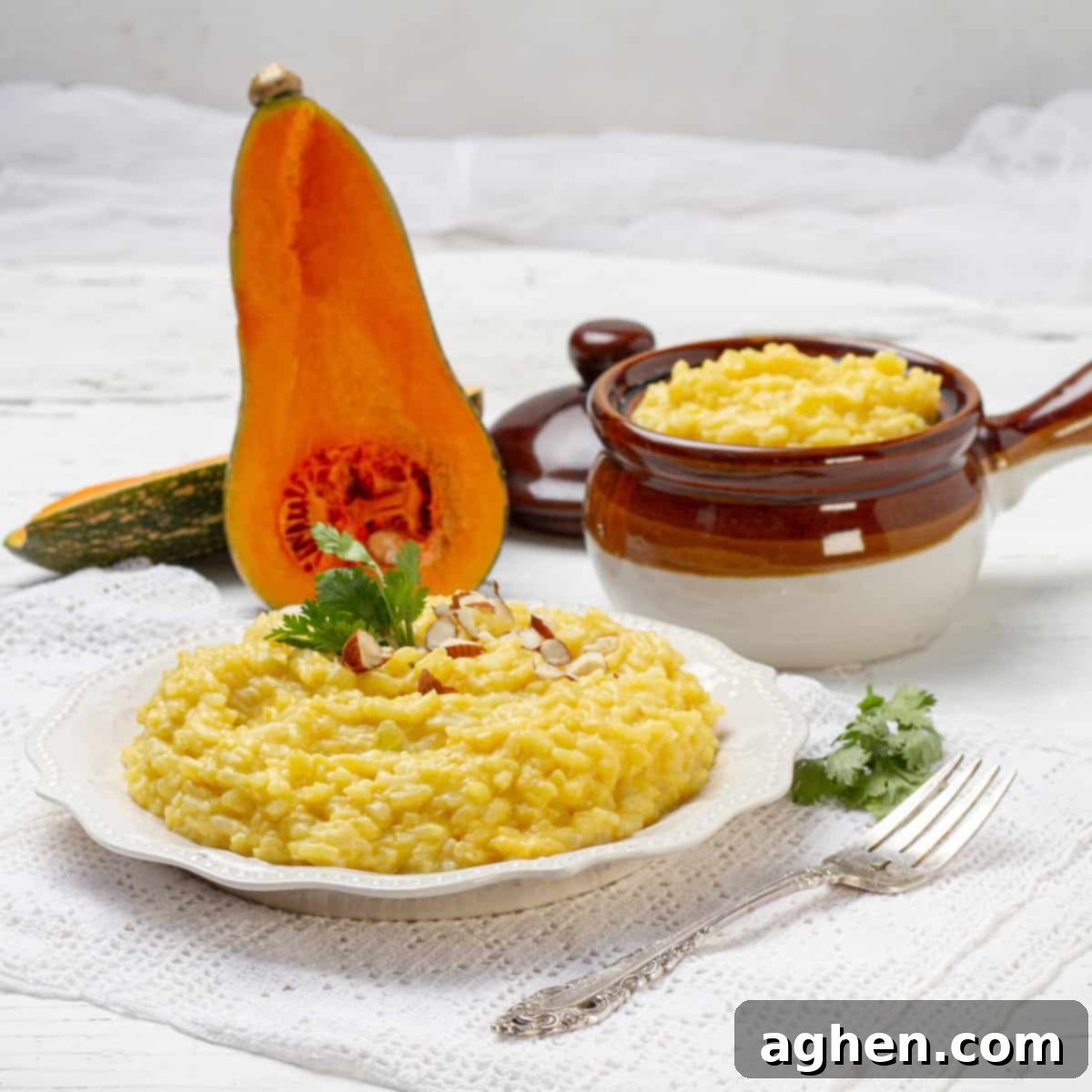 Velvety Pumpkin Risotto 2 Light and creamy Pumpkin Risotto.