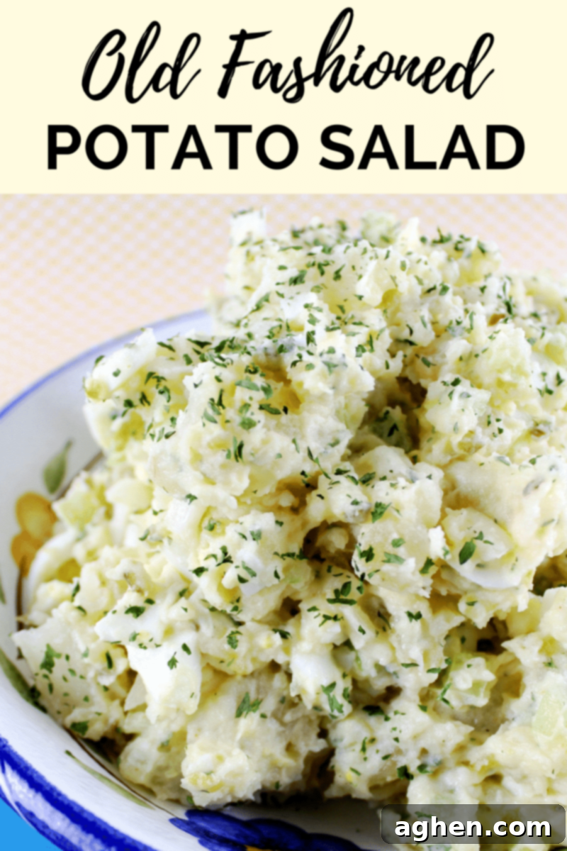 Pin this creamy old fashioned potato salad recipe for your next potluck