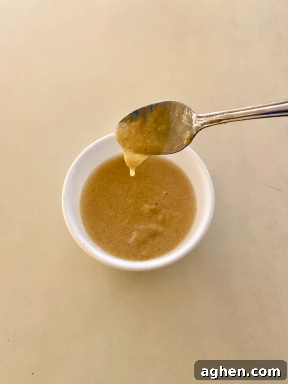 Ground flaxseed and water mixed together, thickening into a flax egg.