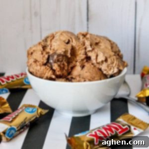 Creamy homemade chocolate twix ice cream is an easy to make indulging frozen treat perfect for summer or anytime of the year.