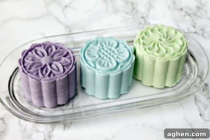 Learn how to make gorgeous homemade bath bombs easily using a moon cake press. The finished products are beautiful and would make lovely gifts.
