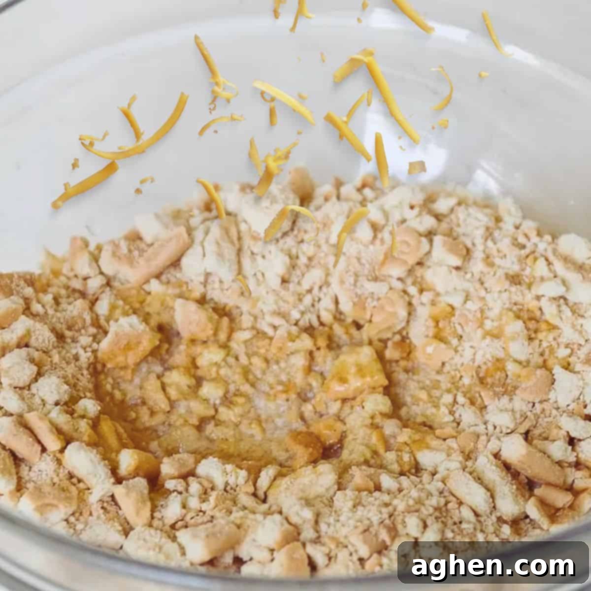 Guilt-Free Sweetness: Weight Watchers Pineapple Casserole 5 pineapple casserole topping in clear mixing bowl