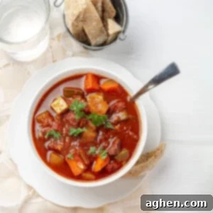 Goulash served in a bowl