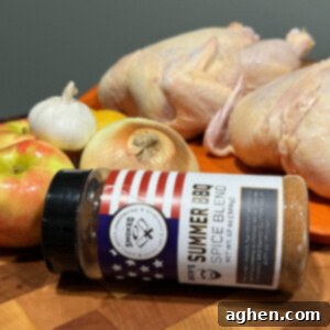 Whole Smoked Chicken Ingredients with Smoked Q Rock's Summer BBQ Spice Blend