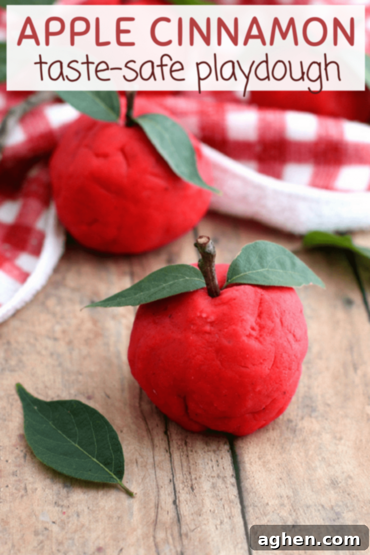 A non-toxic, taste-safe, apple scented playdough recipe perfect for Fall sensory play at home or in the classroom. Takes only 10 minutes to make!