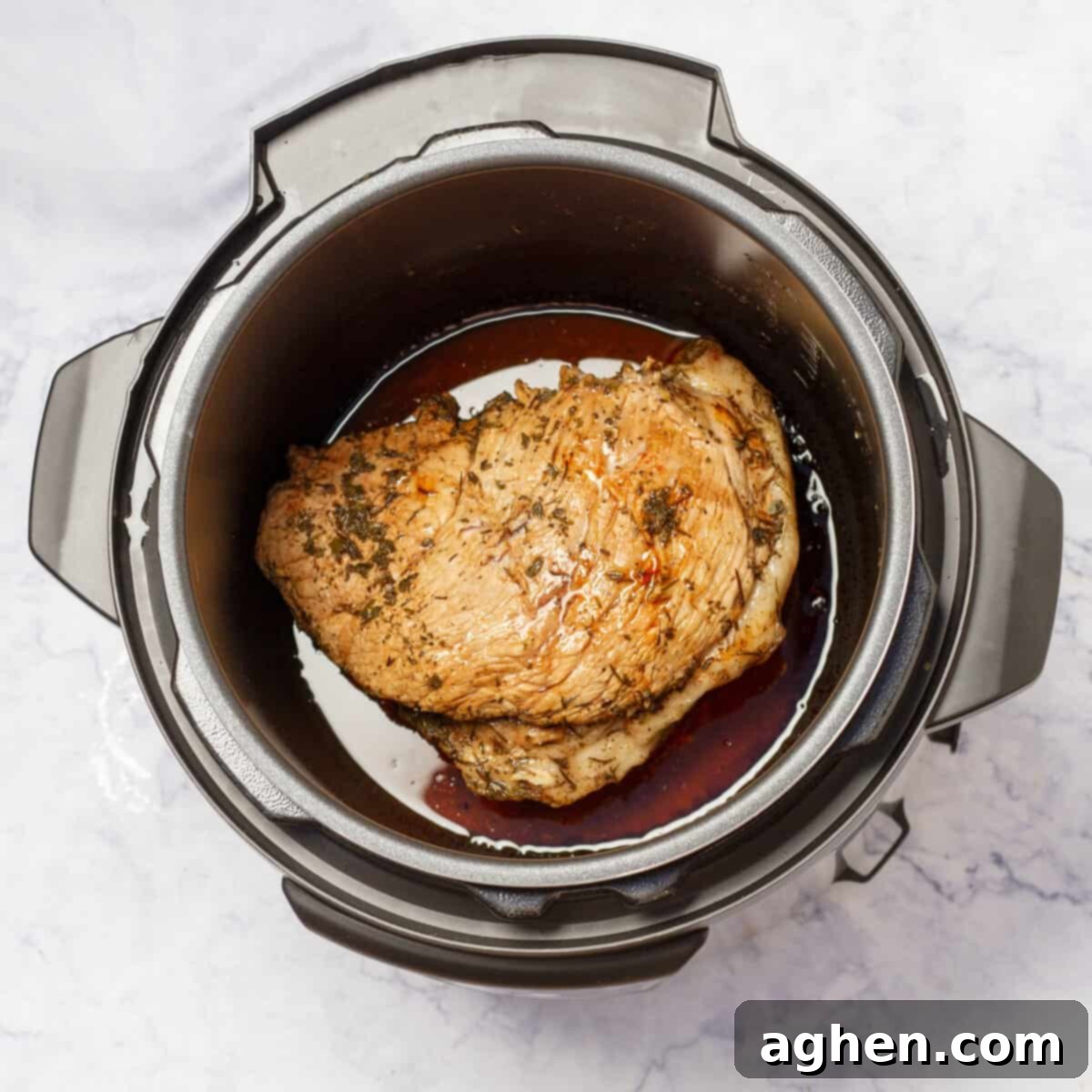 seared pork loin in the Instant Pot