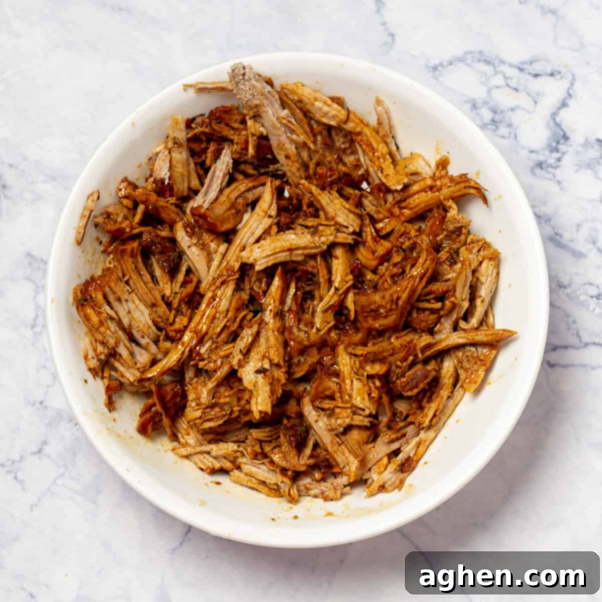 shreded cooked pork 