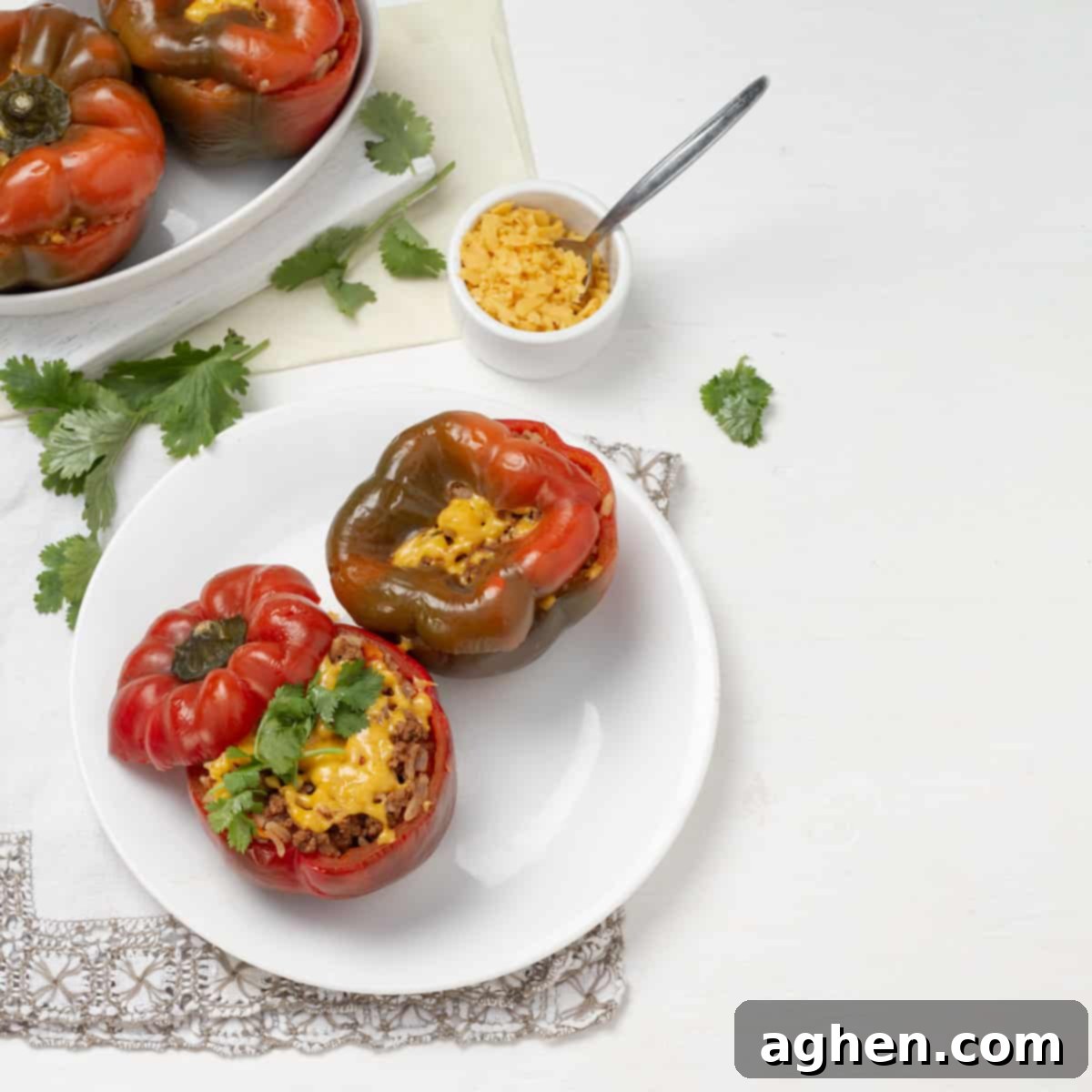 Instant Pot Stuffed Peppers Your Busy Weeknight Dream 2 Instant Pot Stuffed Pepper bird-eye view