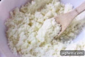 mixture begins clumping together