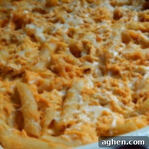 Ultimate Buffalo Chicken Pasta Bake 2 Buffalo Chicken Pasta Bake finished dish