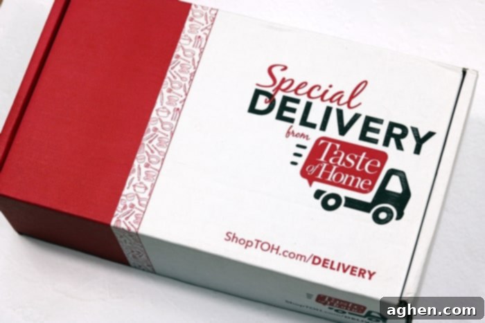 The Taste of Home Special Delivery Subscription Box, highlighting its curated contents for home cooks seeking new culinary inspiration.