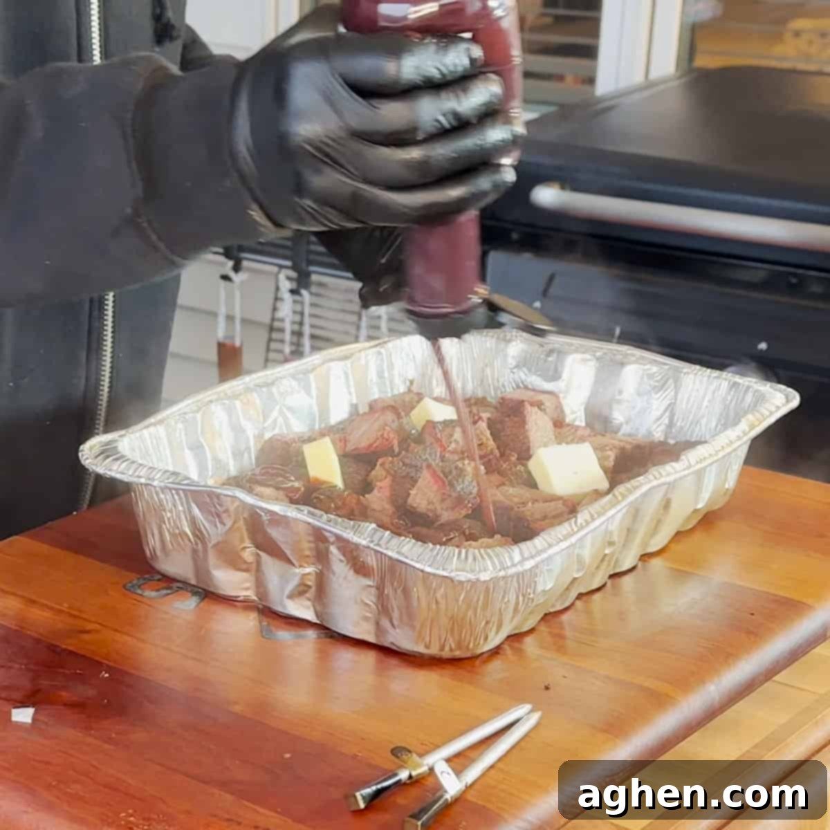 Poor Mans Burnt Ends Mastered In 7 Easy Steps 6 Saucing Poor Man's Burnt Ends with BBQ sauce and butter
