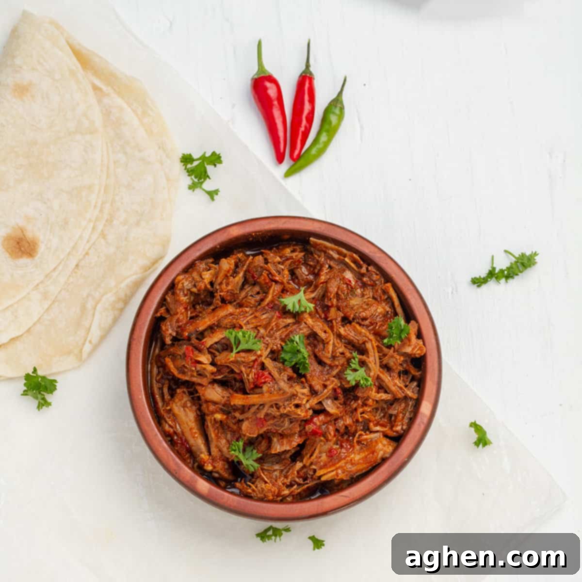 Easy Instant Pot Birria 9 Instant Pot Birria served with chilies and tortillas