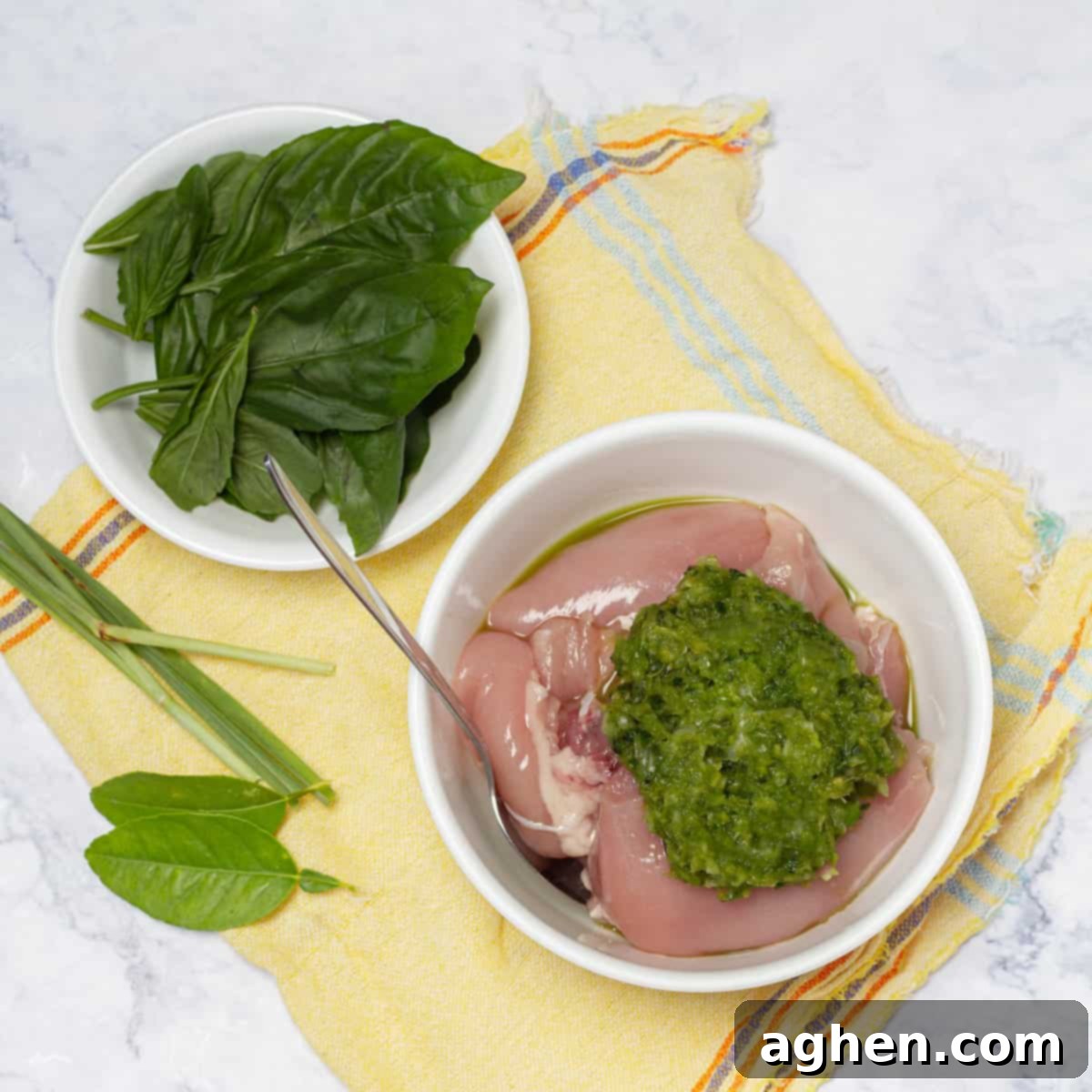chicken marinated with green paste
