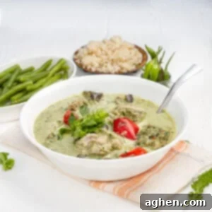 Thai Green Curry Chicken served with rice
