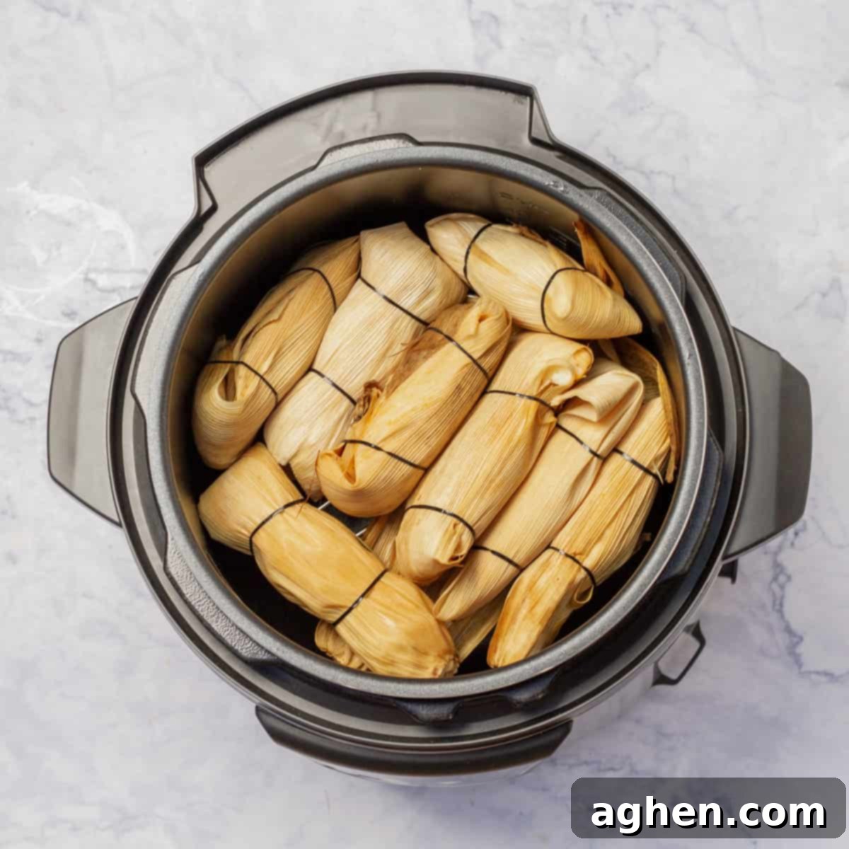 Master Perfect Instant Pot Tamales 10 corn husk in instant pot