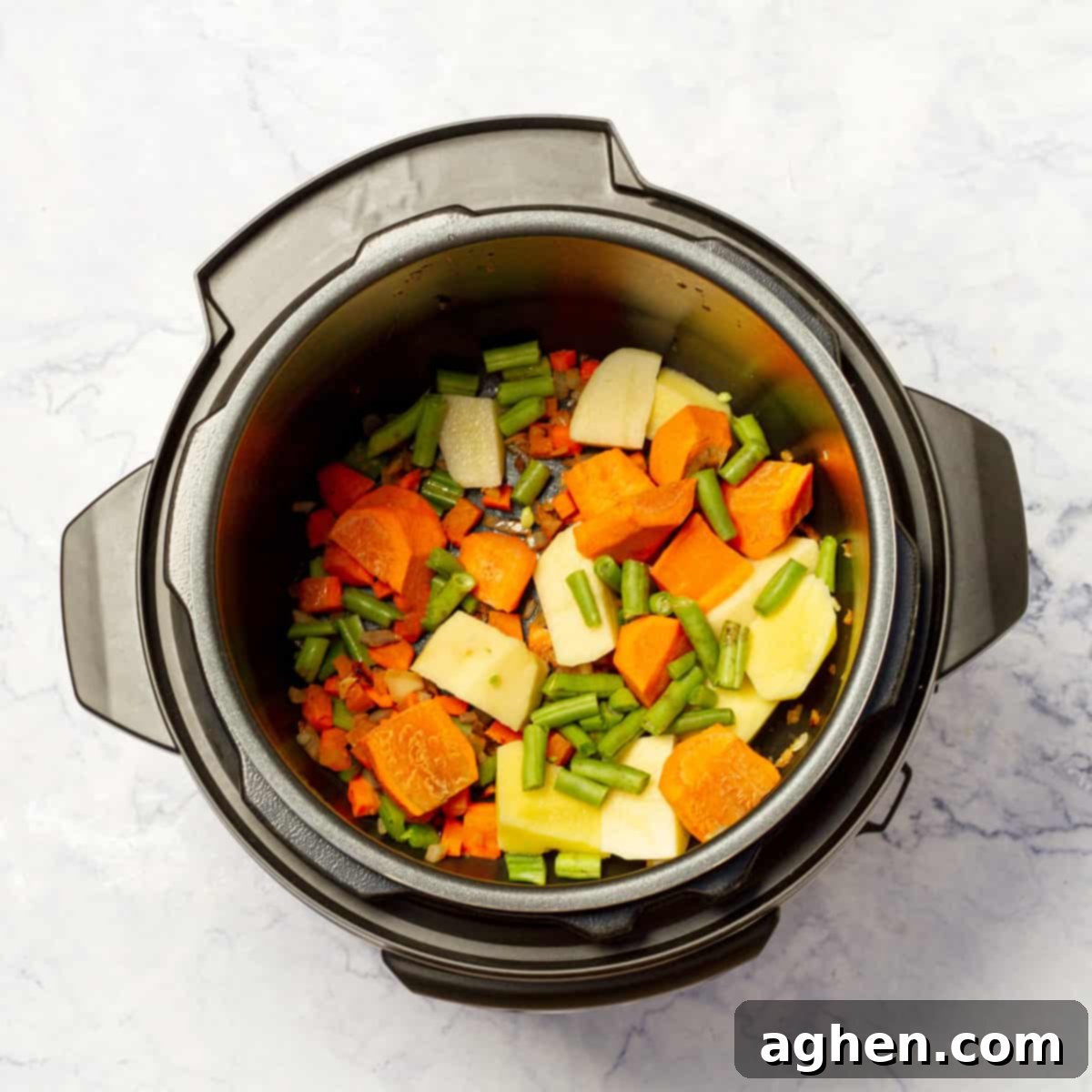 Cozy Instant Pot Chicken Soup: Easy Comfort Food Made Fast 5 carrots, peas, green beans, and red bell peppers in instant pot