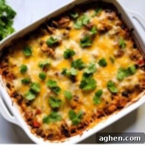 Your Go To Weight Watchers Mexican Casserole for Weeknights 5 Mexican casserole in white baking dish fresh out of the oven