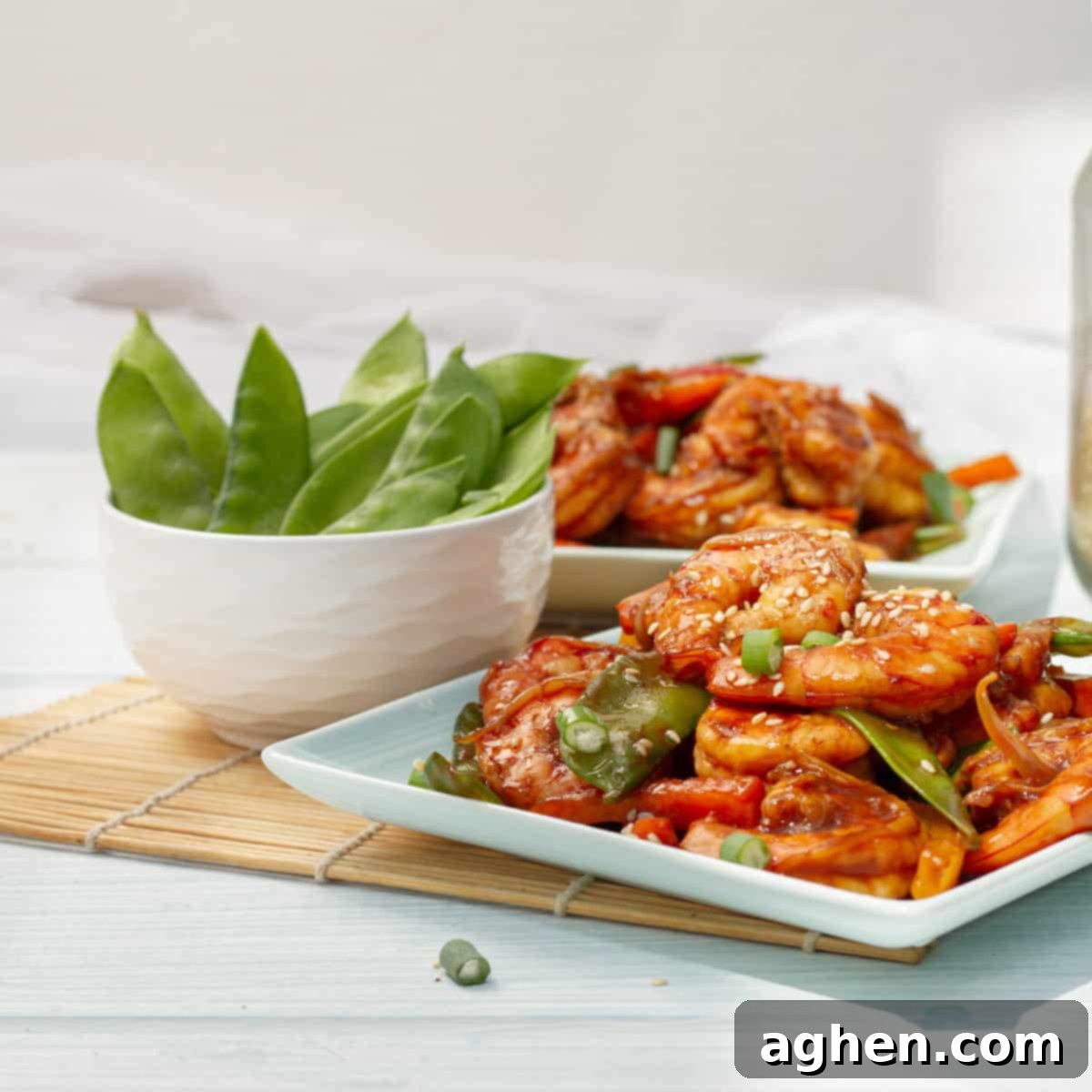 Shrimp Stir Fry served on table, ready to be enjoyed