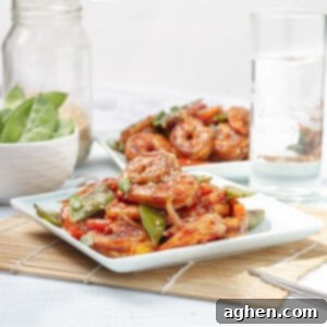 Shrimp Stir Fry served on table