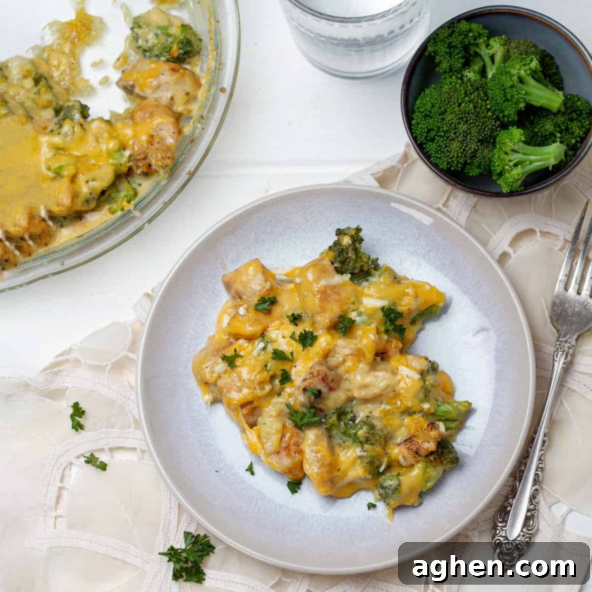 Skinny Chicken Divan Perfection 2 Chicken Divan served with extra broccoli, a healthy and delicious casserole.