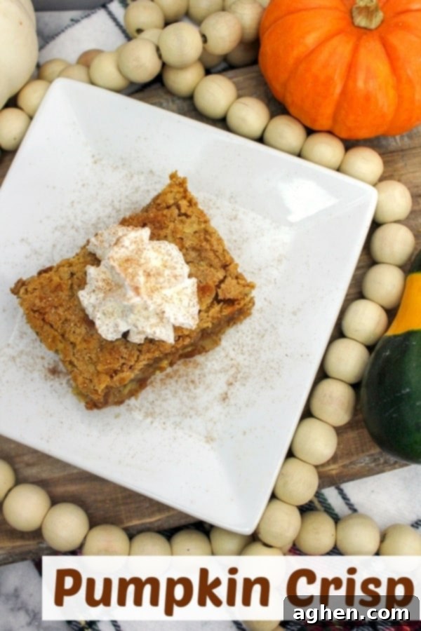 Warm and full of Fall flavors - once you try this easy pumpkin crisp recipe it will become your go-to dessert of the season.